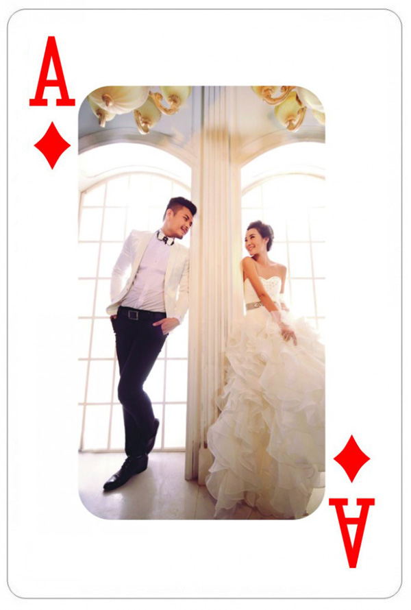 浪漫新娘影楼广告扑克